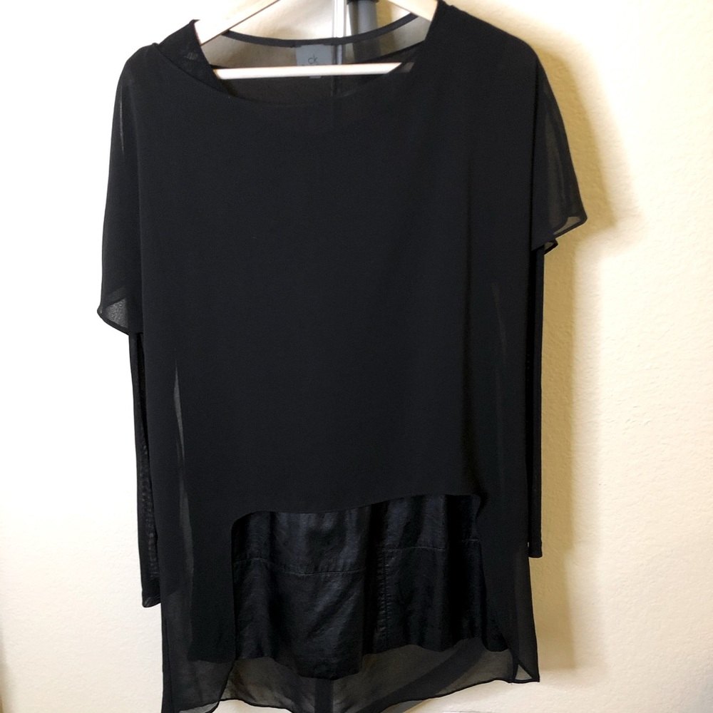 Calvin Klein black layered dress shirt, Size L